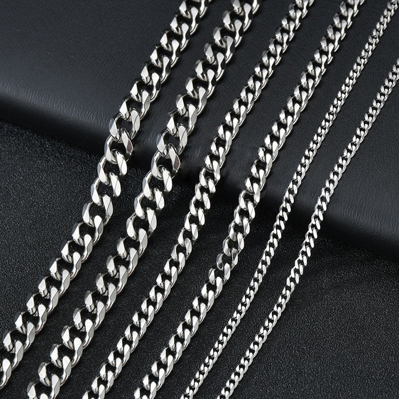 Steel Curb Chain - Silver Chains Canada π